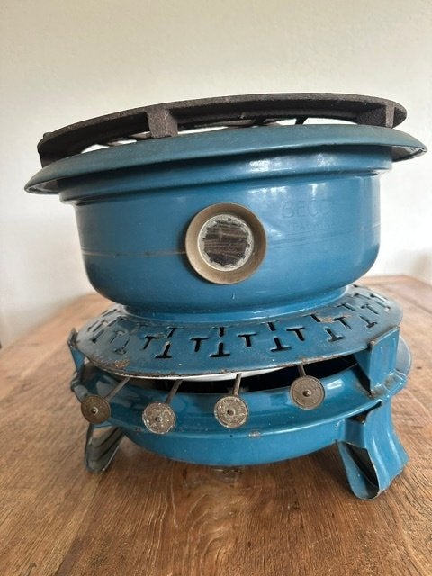 Vintage blauwkleurig petroleumstel, Ophalen