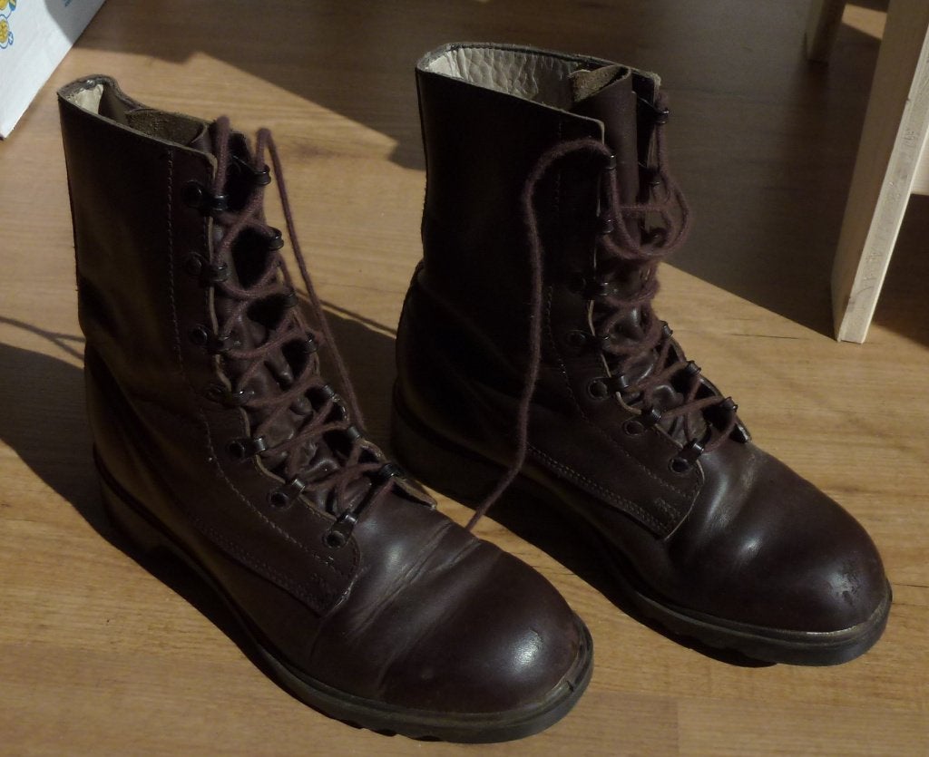 Bruine legerkisten gevechtslaarzen KL maat 42 M z.g.a.n., Ophalen of Verzenden, Landmacht, Nederland, Kleding of Schoenen