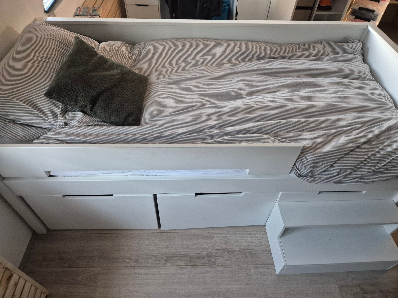 Eenpersoonsbed met opberglades, Ophalen, Gebruikt, 90 cm, Eenpersoons