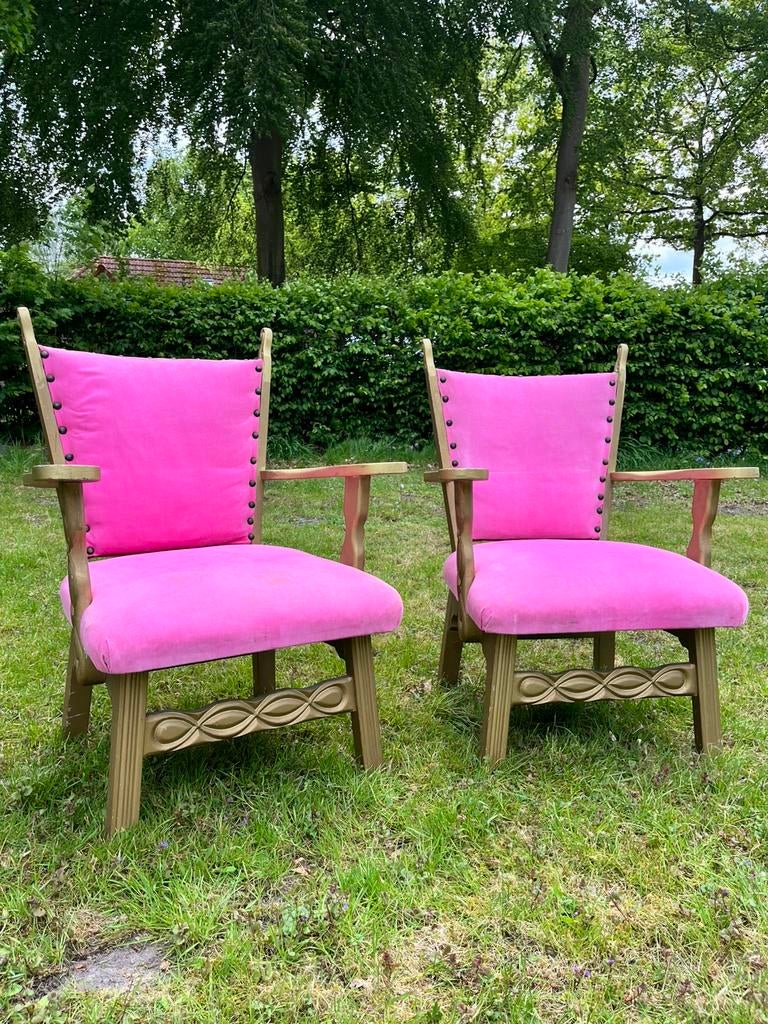 Leuke antieke stoeltjes, Ophalen, Gebruikt, Minder dan 75 cm, Stof