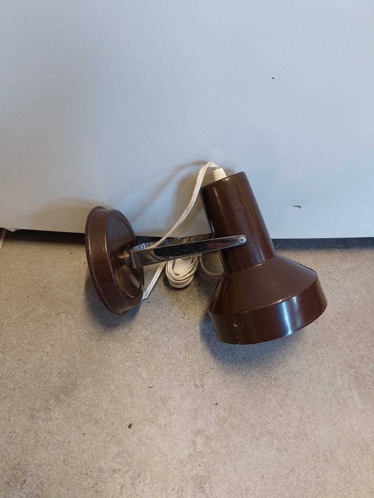 Vintage retro 70? Wandspot bruin, Ophalen of Verzenden, Gebruikt