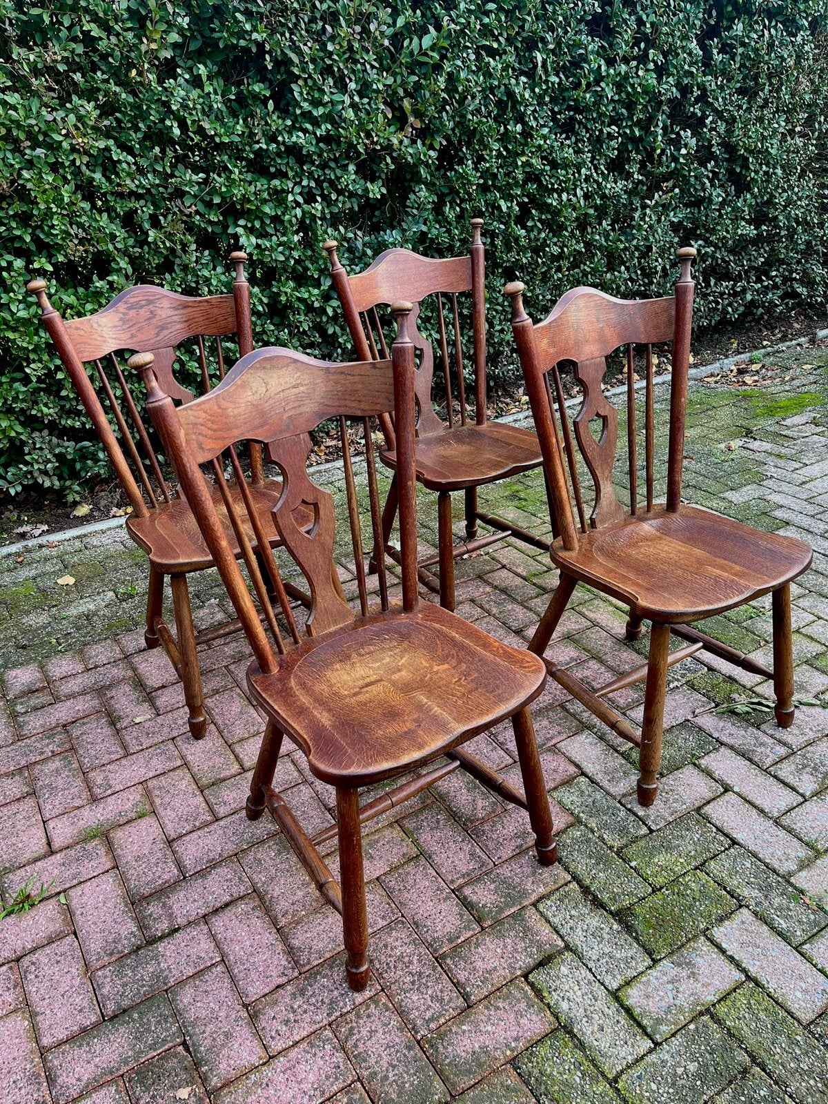 Set van 4 authentieke Windsor-stoelen jaren ‘60, Ophalen