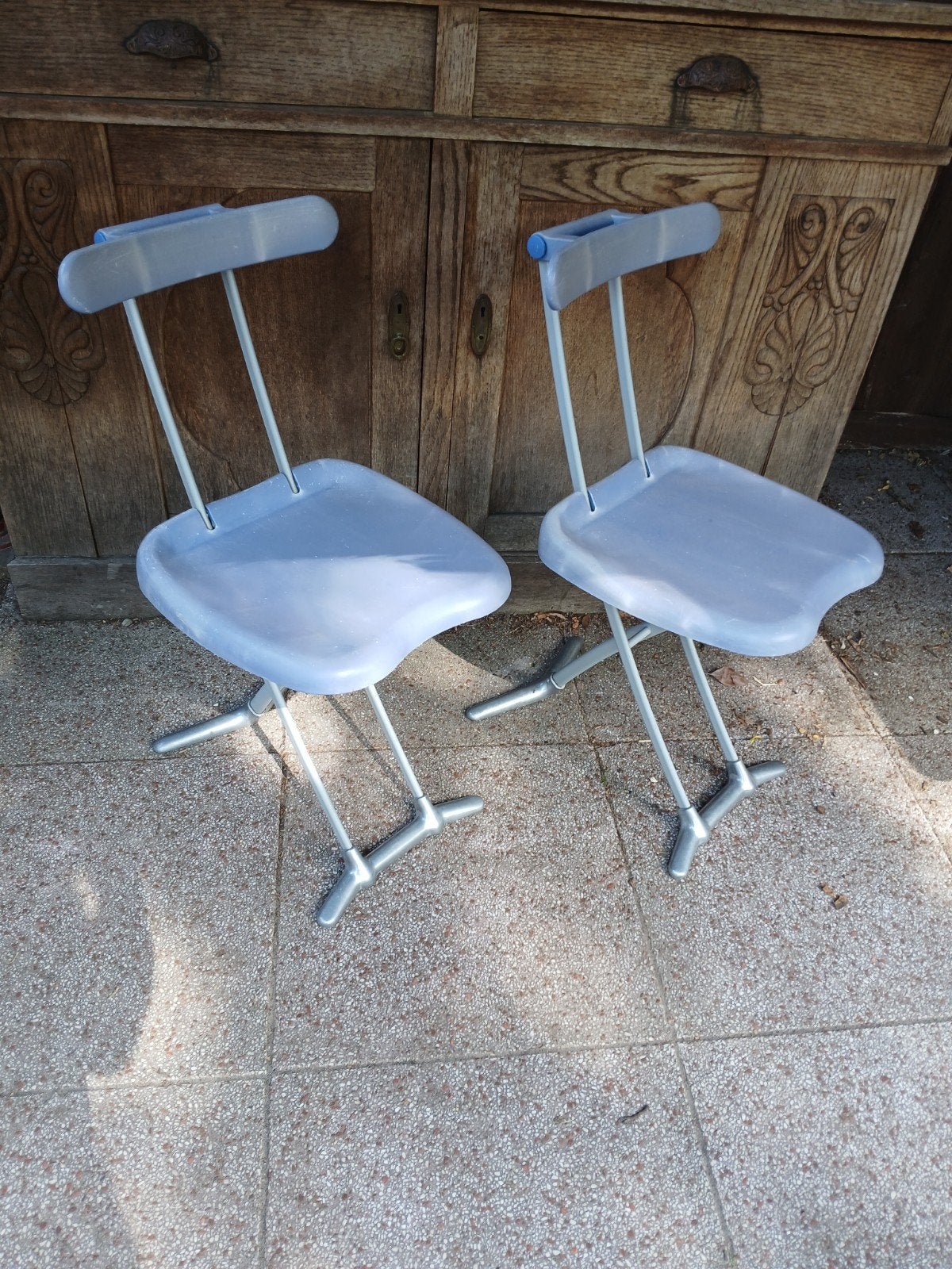 2 Magis Rondine stoelen - Toshiyuki Kita design, Huis en Inrichting, Gebruikt, Twee, Blauw, Ophalen of Verzenden