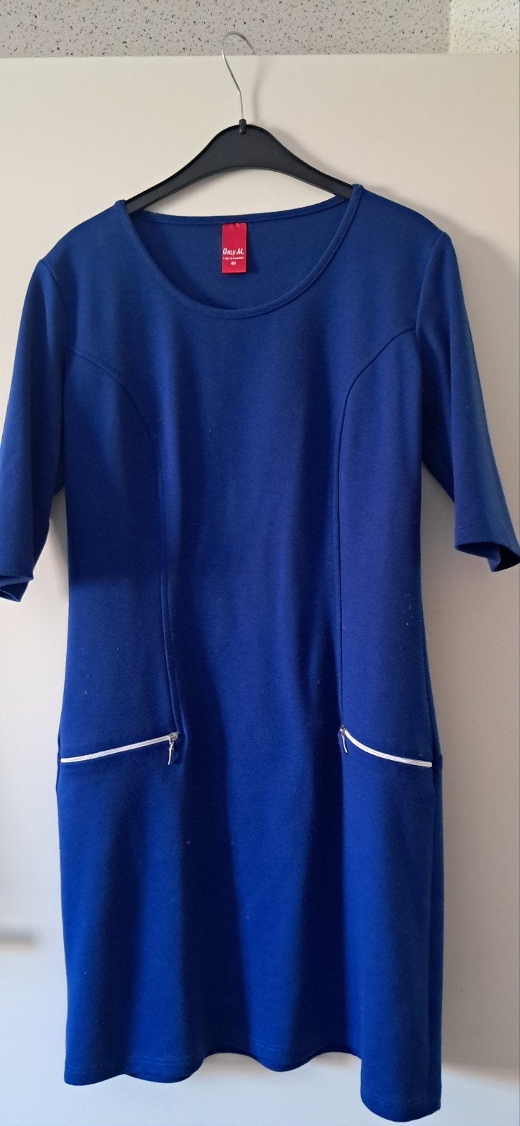 Blauwe jurk met ritsdetails - Maat 40, Maat 38/40 (M), Blauw, Ophalen of Verzenden, Zo goed als nieuw