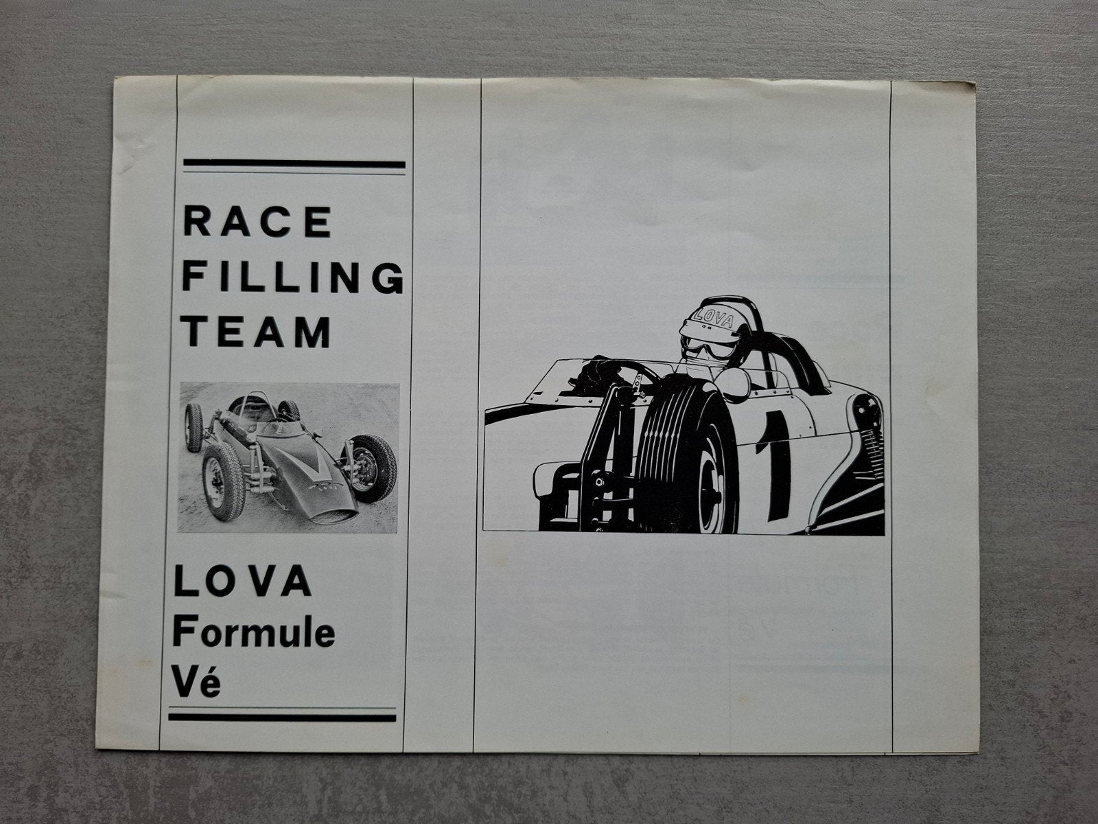 Race Filling Team Lova Formule V - VW Kever - folder, Ophalen of Verzenden, Zo goed als nieuw, Overige onderwerpen
