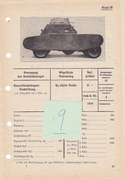 Panzer nachbildung oefen tank Wehrmacht Datenblatt 29, Verzenden, Landmacht, Duitsland, Boek of Tijdschrift