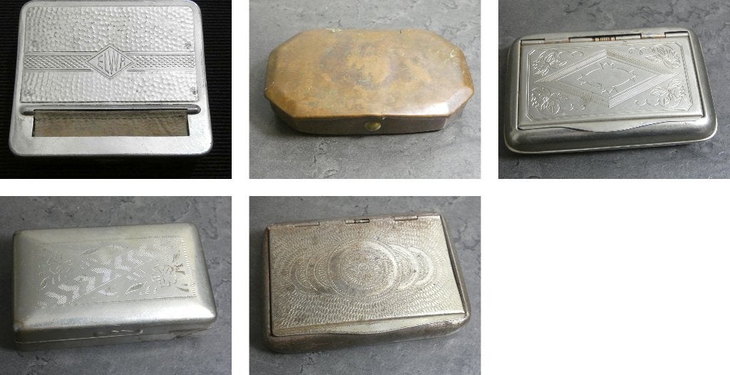 5x sigaretten - tabak doosjes [2030], Ophalen of Verzenden, Gebruikt, Tabaksdoos of Verpakking