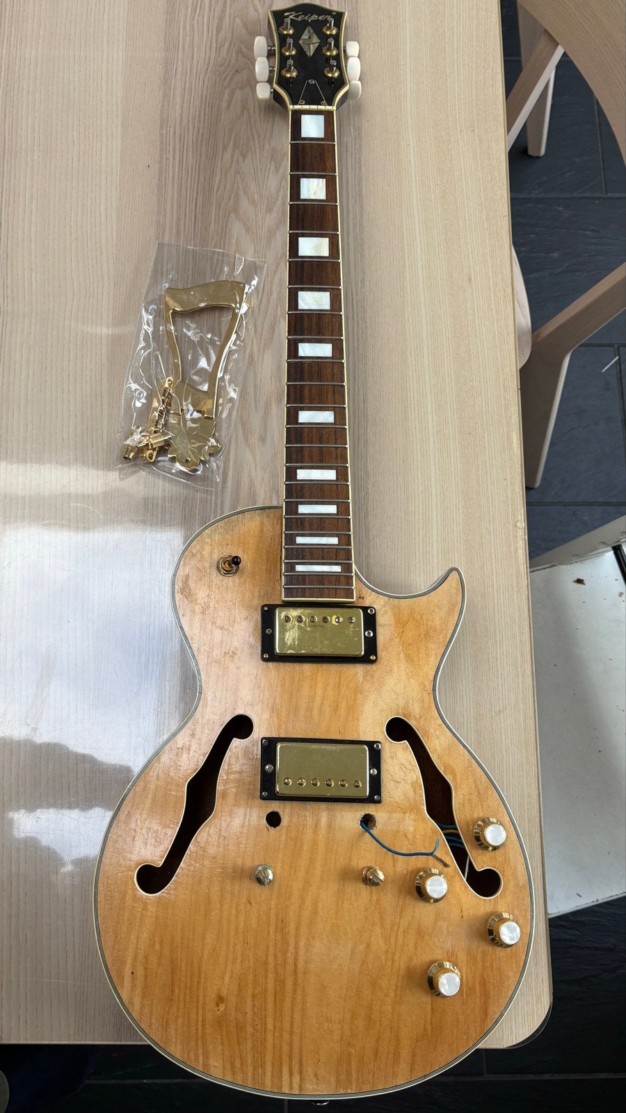 Keiper Hollow Body Gitaar - hobby project, Muziek en Instrumenten, Ophalen, Gebruikt, Hollow body, Overige merken