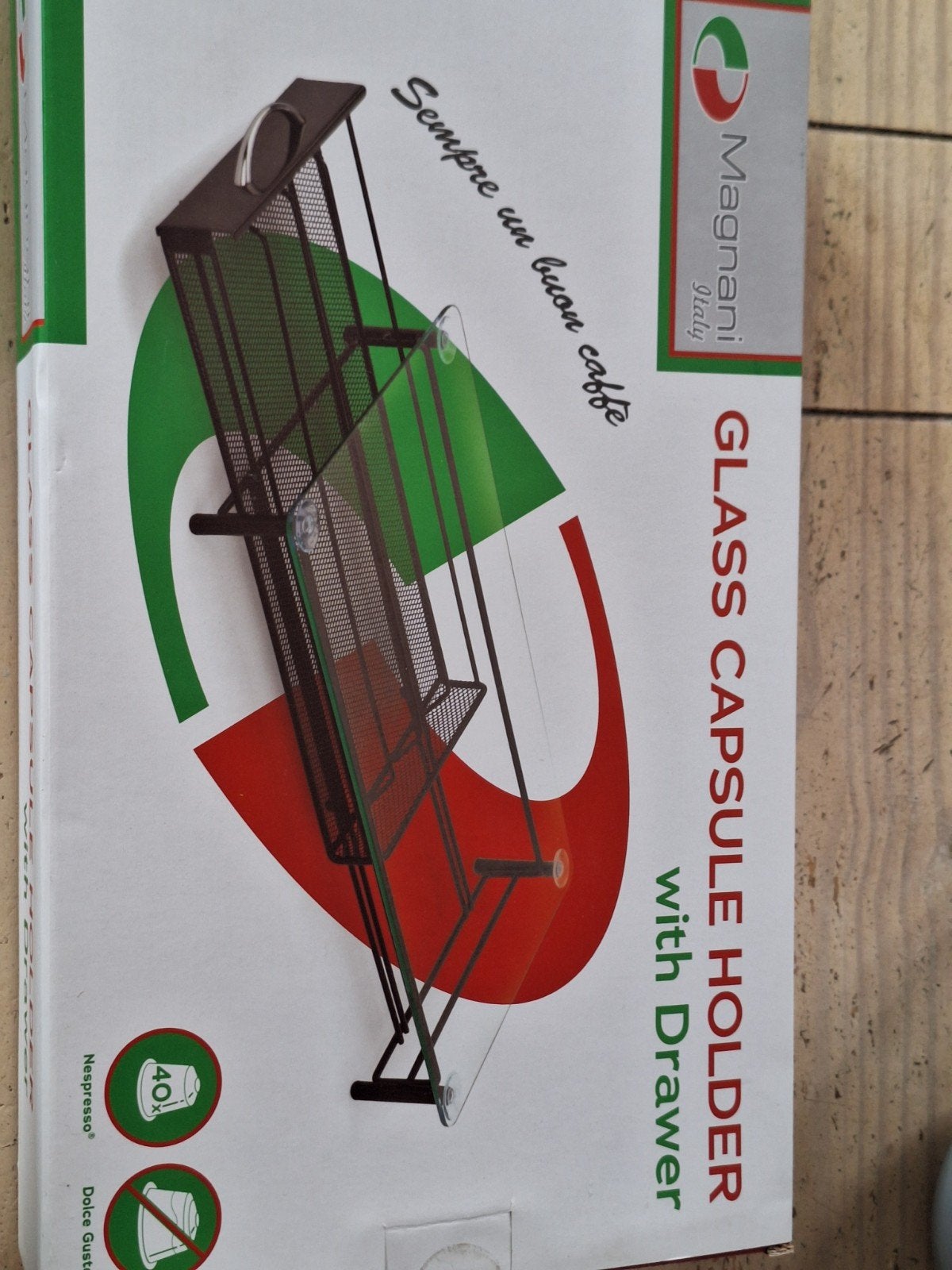 Glazen capsulehouder met lade voor 40 Nespresso cups, Witgoed en Apparatuur, Koffiemachine-accessoires, Ophalen