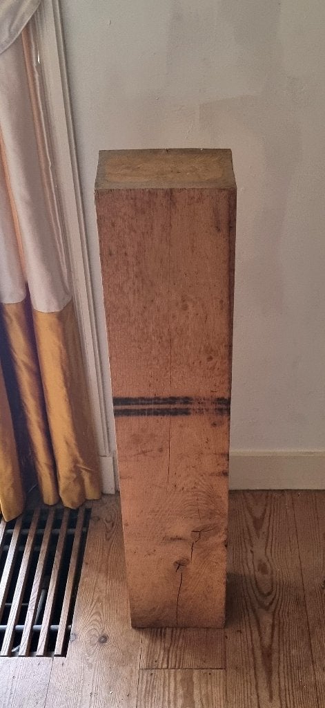 Massief eiken houten sokkel 100x20x15, Huis en Inrichting, Woonaccessoires | Zuilen en Pilaren, Ophalen, Gebruikt