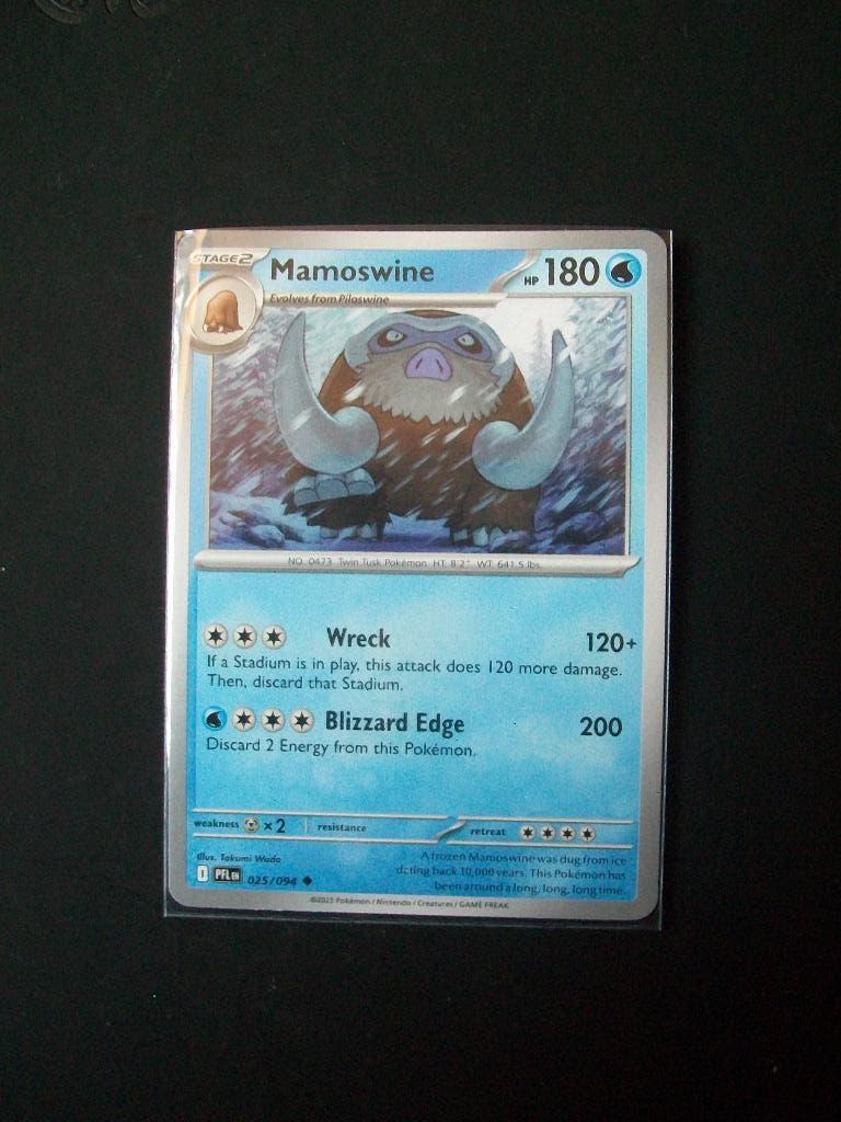 1529. Nieuwe Pokemon Kaart MAMOSWINE HP 180 (025/094), Verzenden, Nieuw, Losse kaart