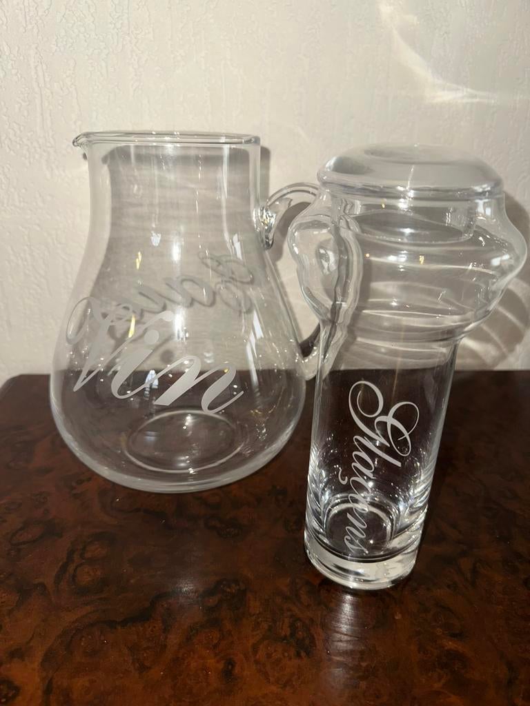 Riviera maison wijn/ water karaf, Ophalen of Verzenden, Zo goed als nieuw, Glas, Riviera Maison