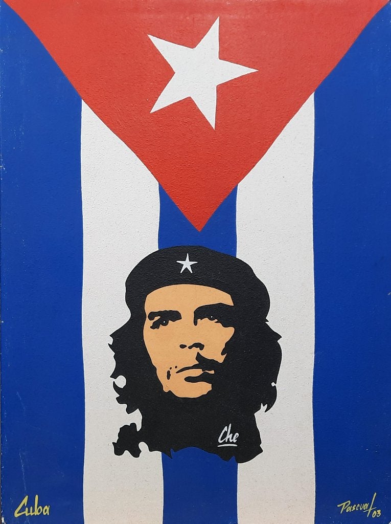 Che - Cuba - Pascual, Ophalen of Verzenden, Gesigneerd, Acrylverf, Portret