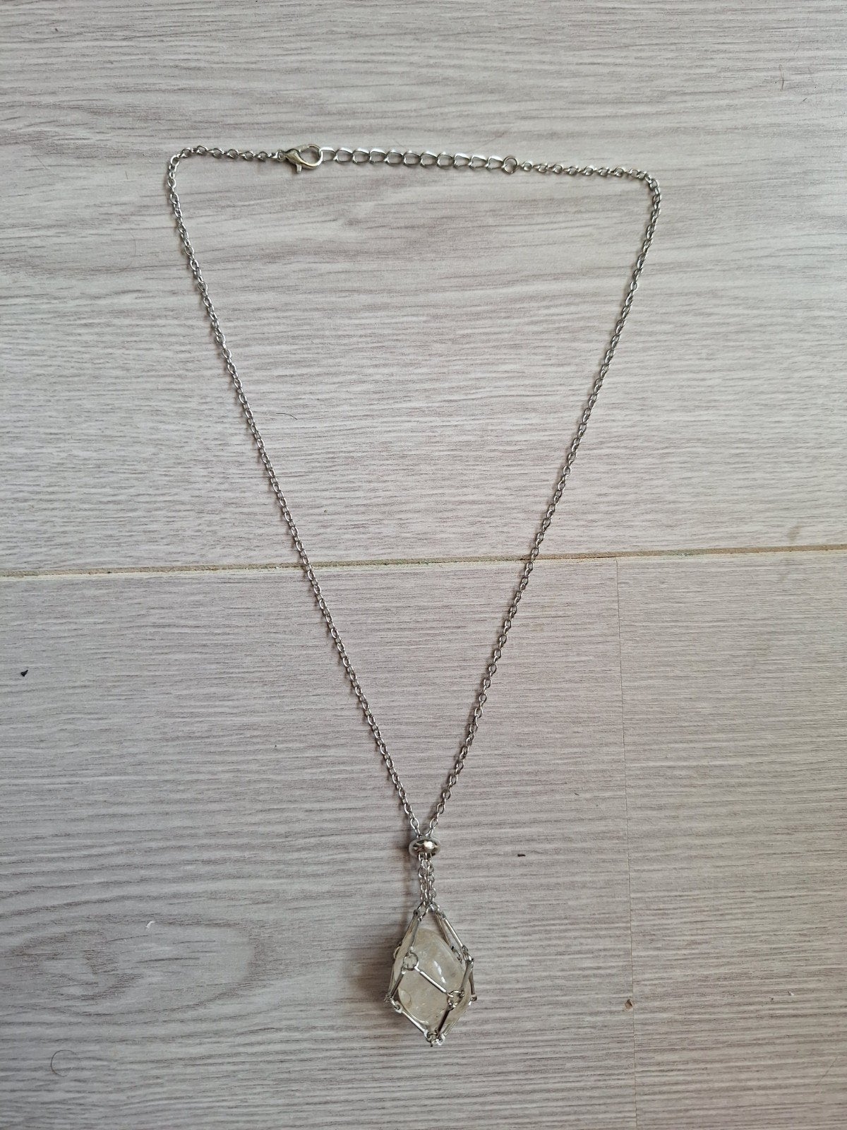 Ketting met kristalhanger zilver, Met edelsteen, Nieuw, Ophalen of Verzenden, Zilver