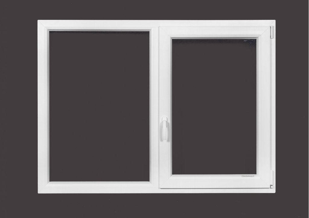 Kunststof vast-draaikiep kozijn b150 x h110 RAL 7016 / 9016, Kunststof, Raamkozijn, Niet ingevuld, Nieuw