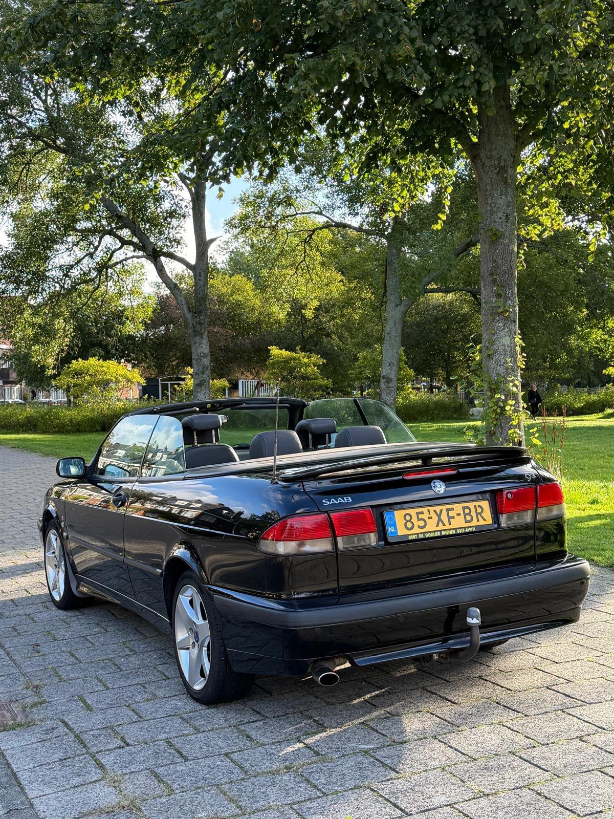 SAAB CABRIO 9-3 vraagprijs 2450,00, Auto's, Zwart, Cabriolet, Zwart, Leder
