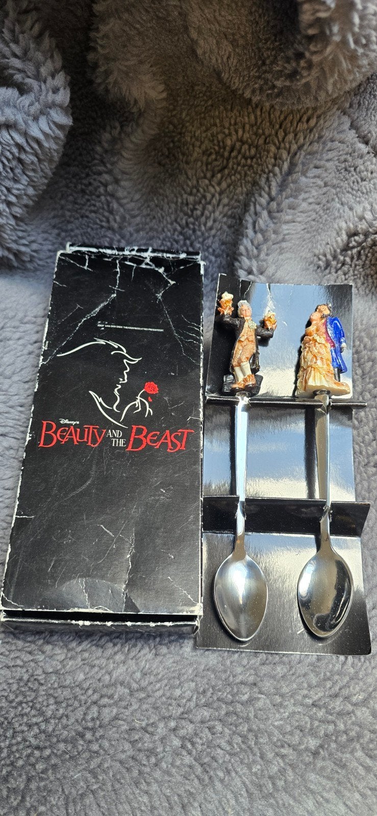 vintage Disney Belle en het Beest Lepels musical Items 2005, Ophalen of Verzenden, Assepoester of Belle, Zo goed als nieuw, Beeldje of Figuurtje