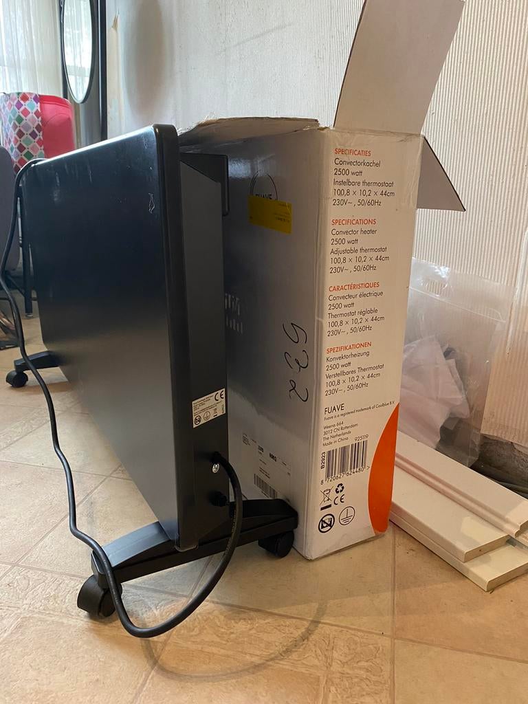 Fuave elektrische verwarming zwart, 30 tot 80 cm, Radiator, Ophalen of Verzenden, Zo goed als nieuw