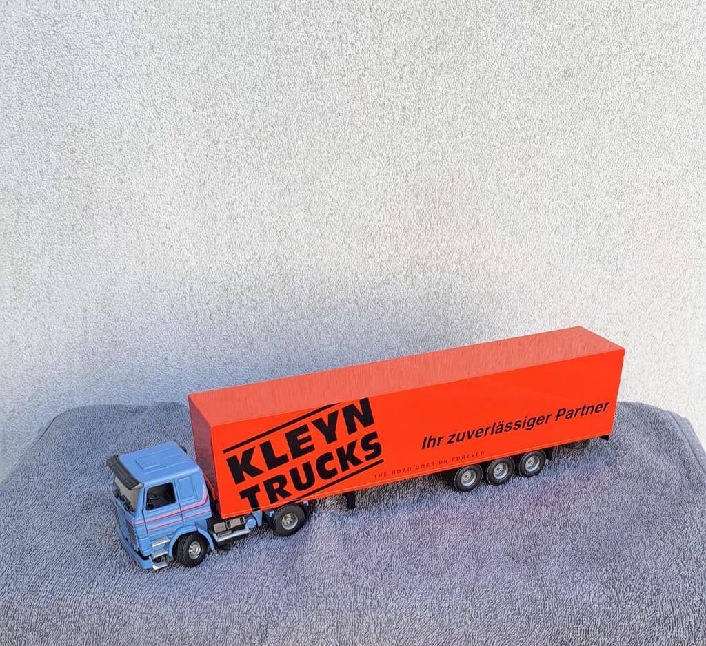 Skania Tekno Vrachtwagen KLEYN TRUCKS met oplegger 1/50, Hobby en Vrije tijd, Modelauto's | 1:50, Ophalen of Verzenden, Zo goed als nieuw