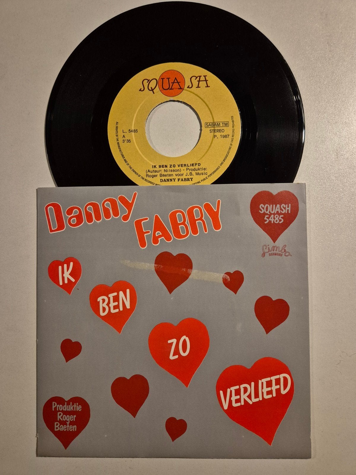 Danny Fabry-Ik ben zo verliefd, Ophalen of Verzenden, Zo goed als nieuw, 7 inch, Levenslied of Smartlap