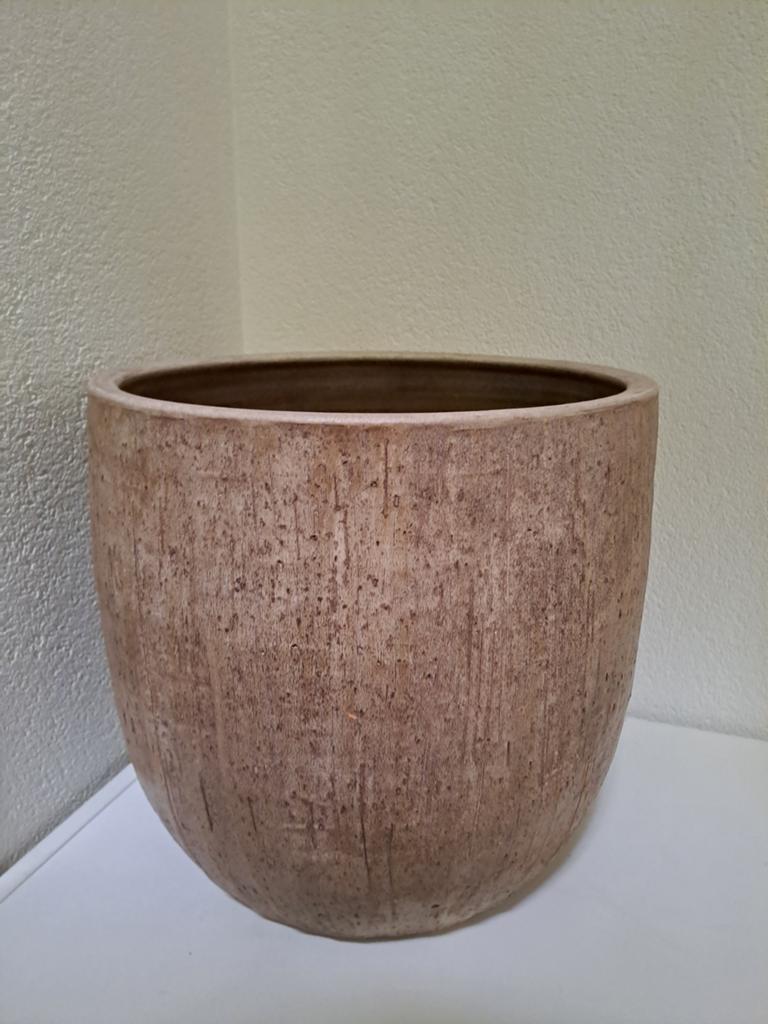 Grote stenen bloempot binnenmaat 28 cm, 31 cm hoog, Tuin en Terras, Bloempotten, Ophalen