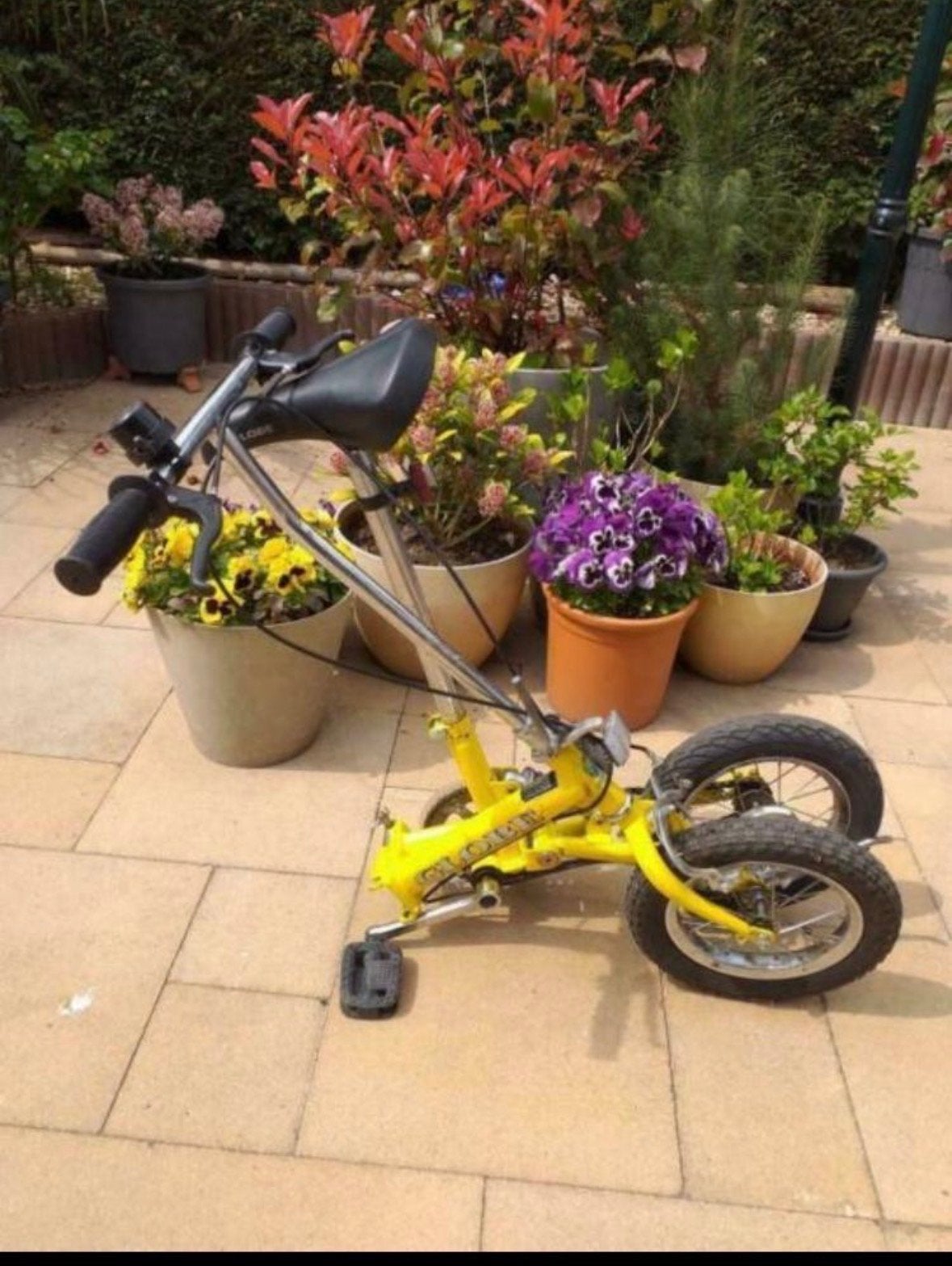 Opvouwbare fiets - Geel - Globe, Gebruikt, Velgrem, 14 tot 16 inch, Totaal opvouwbaar