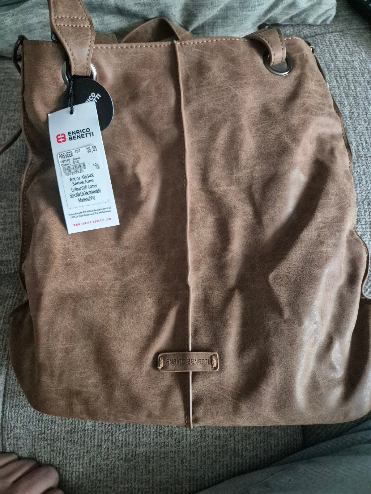 Enrico Benetti Schoudertas Camel - Nieuw met label, Ophalen of Verzenden, Nieuw, Bruin, Schoudertasje