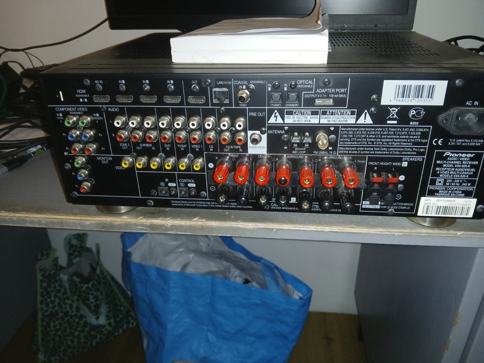 Pioneer VSX-920 AV-receiver - 7.1 Surround Sound, Ophalen of Verzenden, Zo goed als nieuw, Pioneer, 120 watt of meer