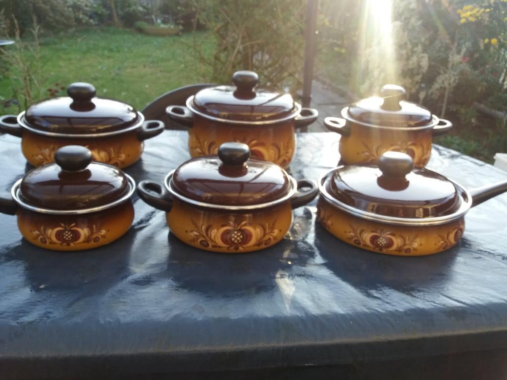 Brabantia pannenset 13-delig Vintage. 70'er jaren, Ophalen, Gebruikt, Overige materialen, Pannenset
