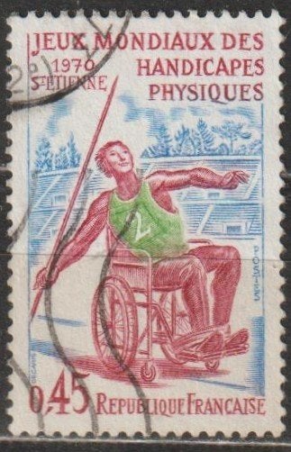 3035. Frankrijk 1719 gest. Gehandicaptensport, Ophalen of Verzenden, Gestempeld