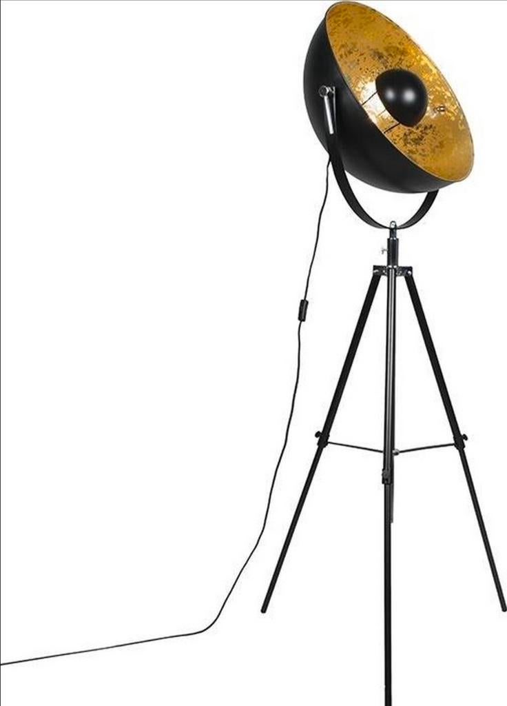Nieuwe Vloerlamp QAZQA Zwart Goud - 160 cm, Huis en Inrichting, Lampen | Vloerlampen, Nieuw, Ophalen of Verzenden, Industrieel, Modern, Studio