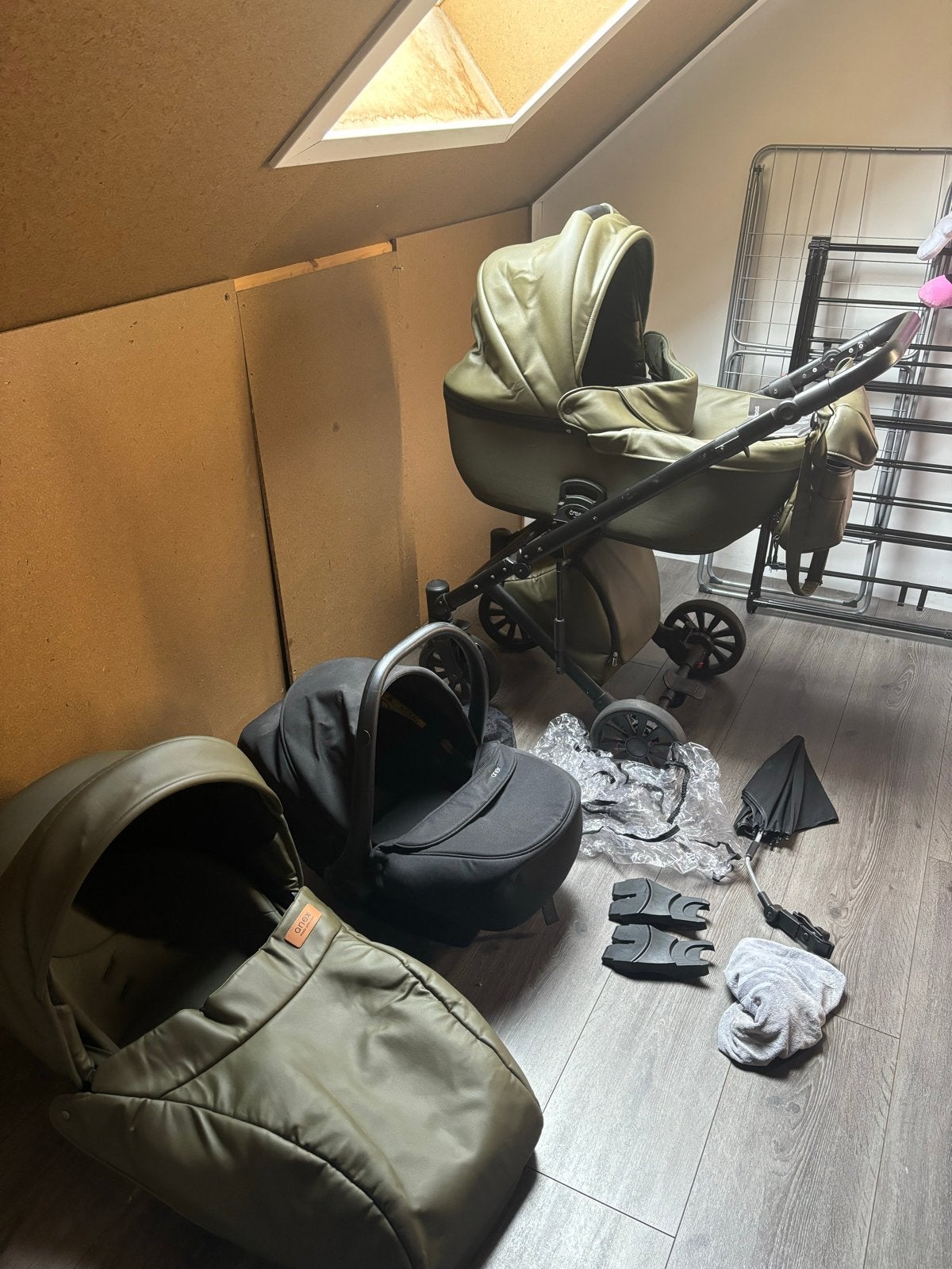 Anex Kinderwagen 3-in-1 Groen - Complete Set, Gebruikt, Combiwagen, Met autostoeltje, Ophalen