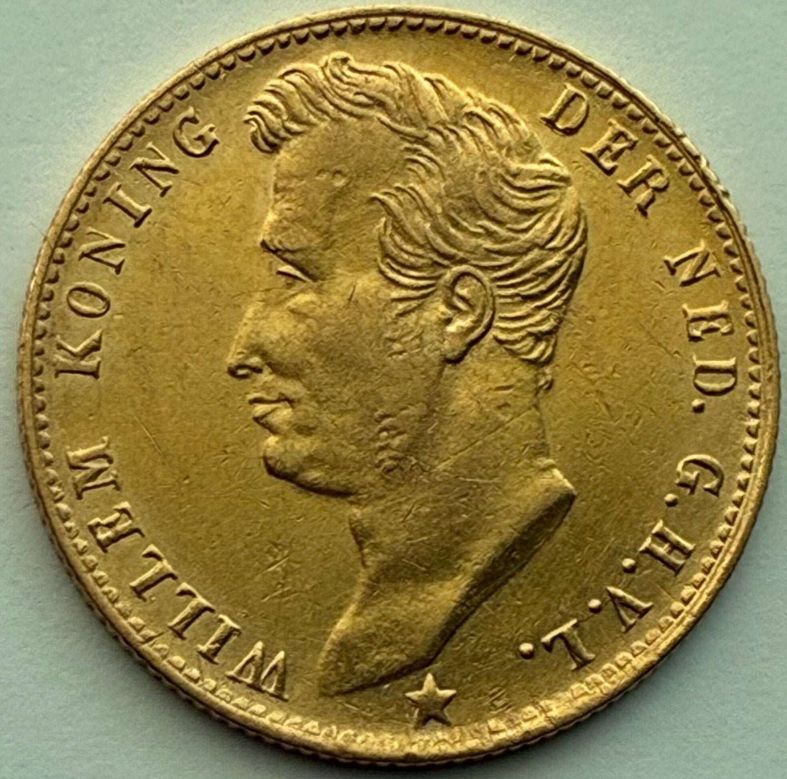Koninkrijk Willem 1, 5 gulden 1827B, variant open ‘B’, Ophalen of Verzenden, Koning Willem I, Goud