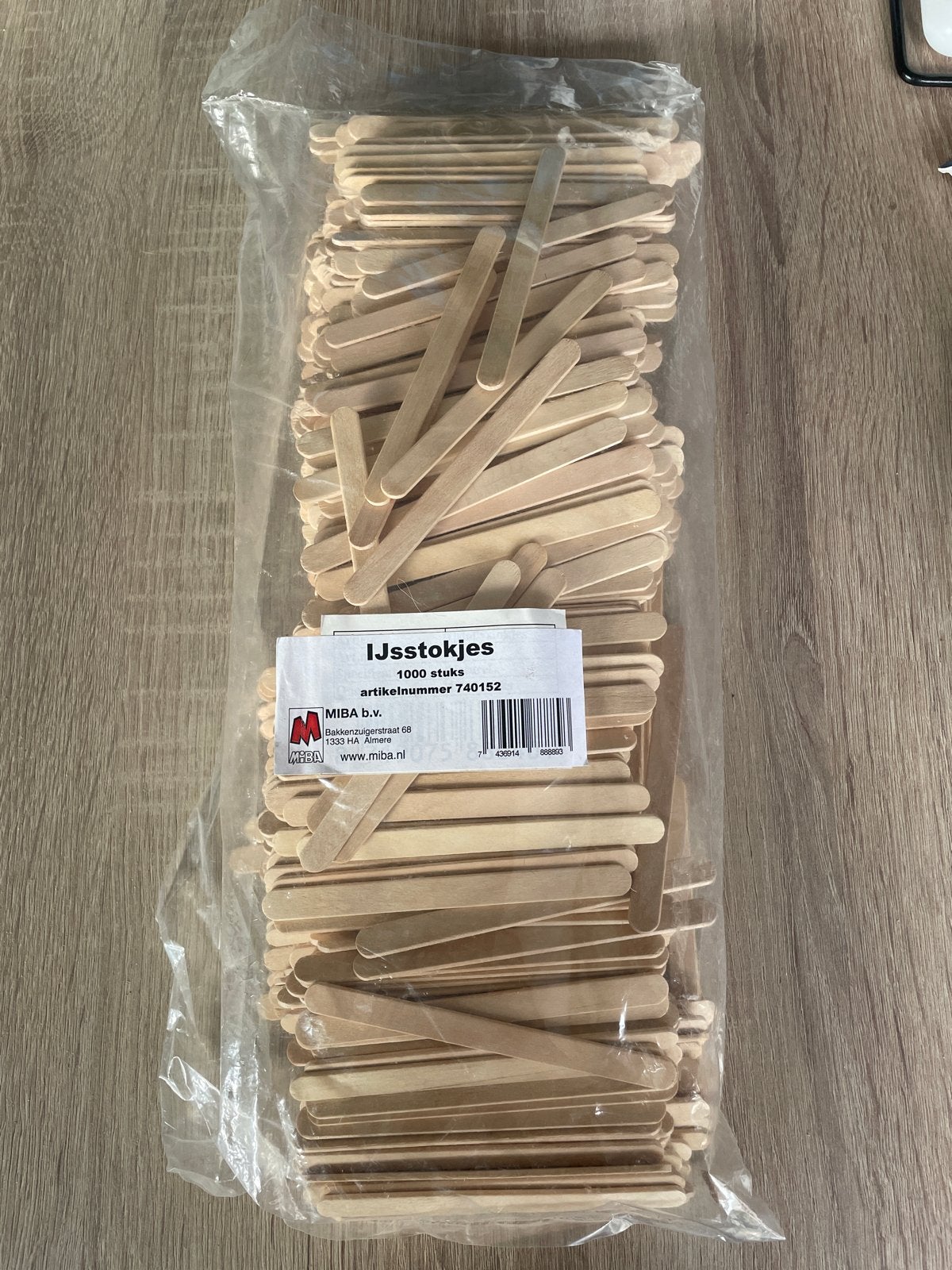 IJsstokjes - 1000 stuks (zak gescheurd), Gebruikt, Beige, Overige merken, Knutselmateriaal