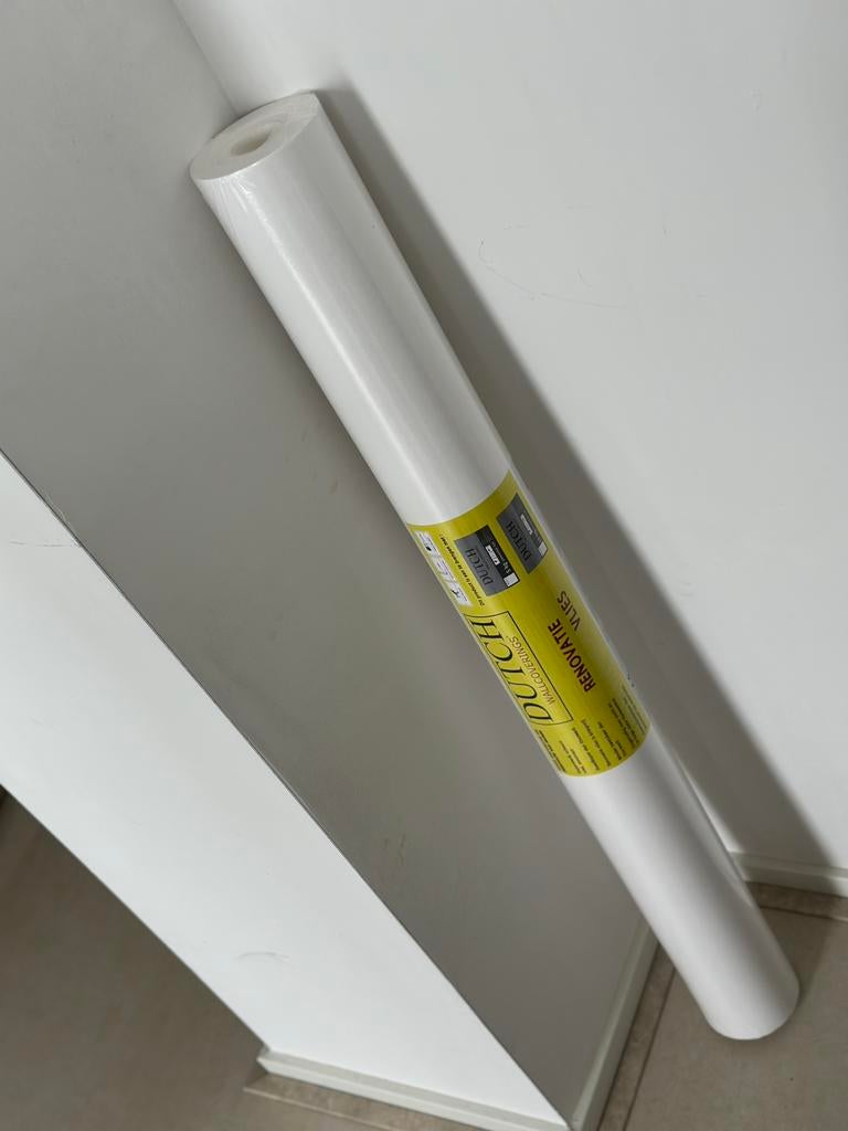 Dutch Wallcoverings Renovlies Behang, Huis en Inrichting, Stoffering | Behang, Ophalen, 10 tot 25 m², Wit, Renovlies behang