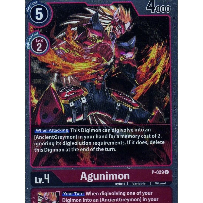DigiMon TCG Agunimon P Foil, Ophalen of Verzenden, Nieuw, Losse kaart, Foil