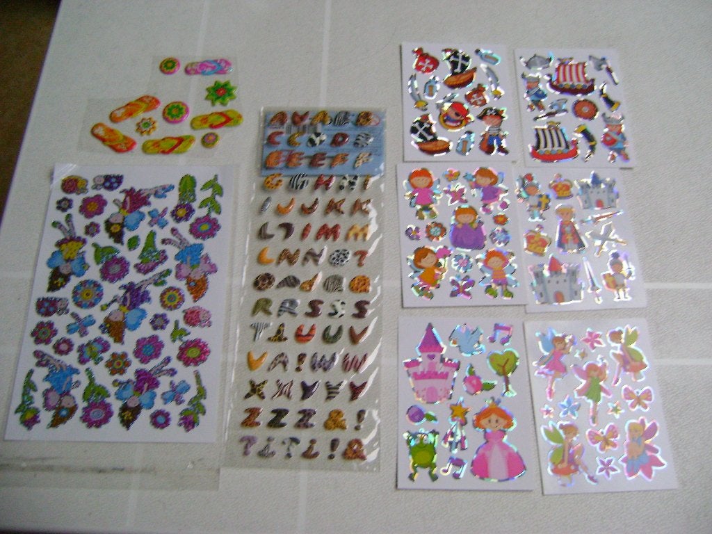 9vellen stikkers dieren a/b/c prinsesse piraten elfjes bloem, Ophalen of Verzenden, Nieuw, Meerdere stickers