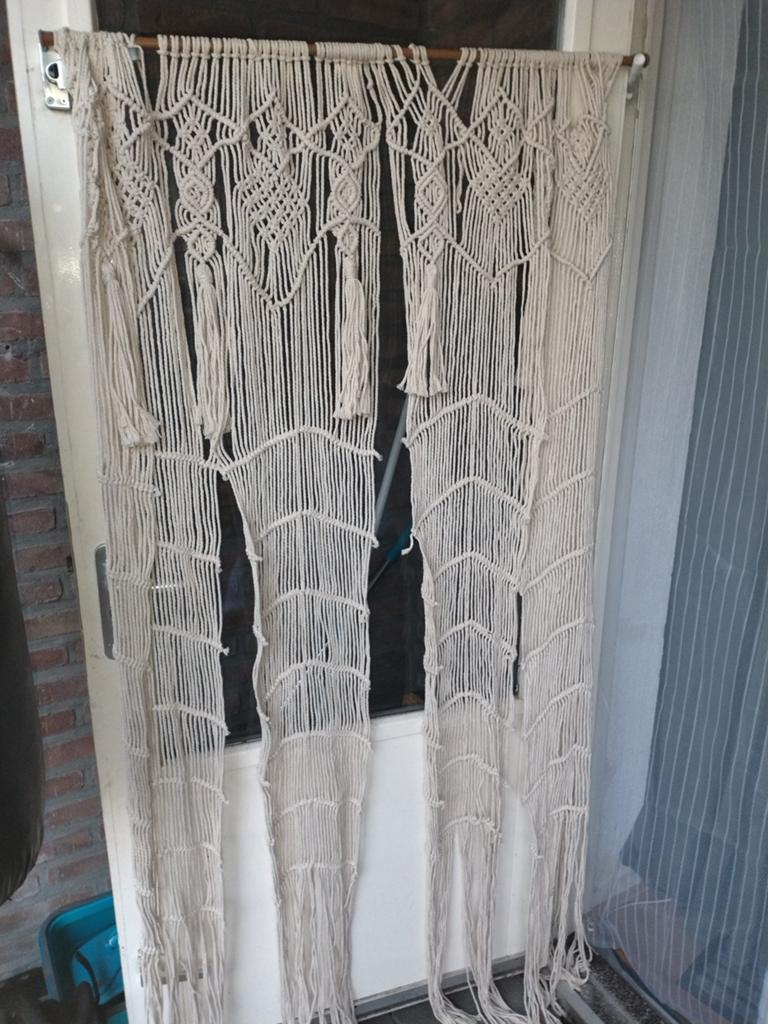 Handgemaakt Macramé Gordijn - Boheemse Deurdecoratie, Huis en Inrichting, 100 tot 150 cm, 200 cm of meer, Boheems, Macramé, Handgemaakt