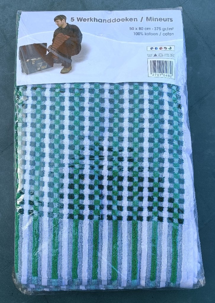 Vintage NIEUW handdoek groen badstof katoen 50 x 80 cm (H21), Huis en Inrichting, Ophalen of Verzenden, Nieuw, Groen, Handdoek