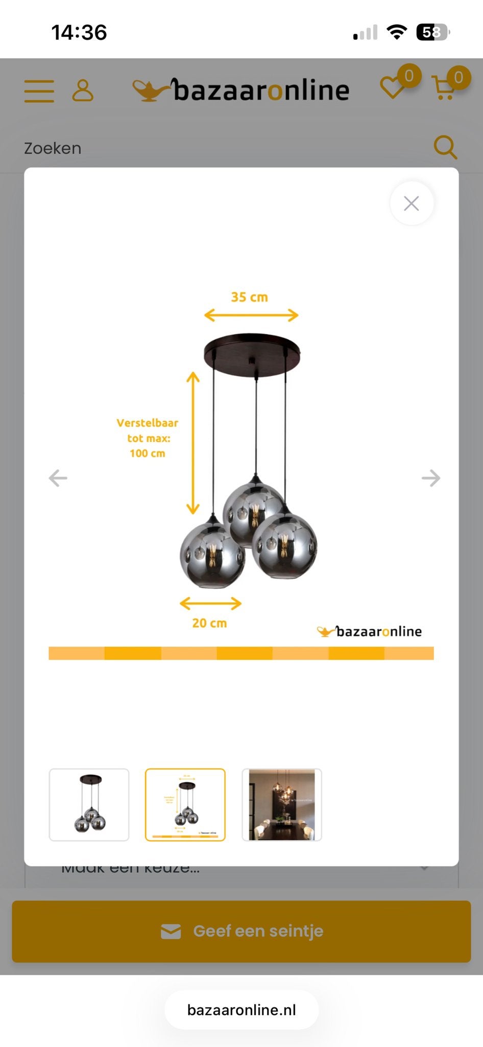 Hanglamp illusion smoking glass  3 lichtbollen, Ophalen of Verzenden, Nieuw, Glas, E27 (groot)