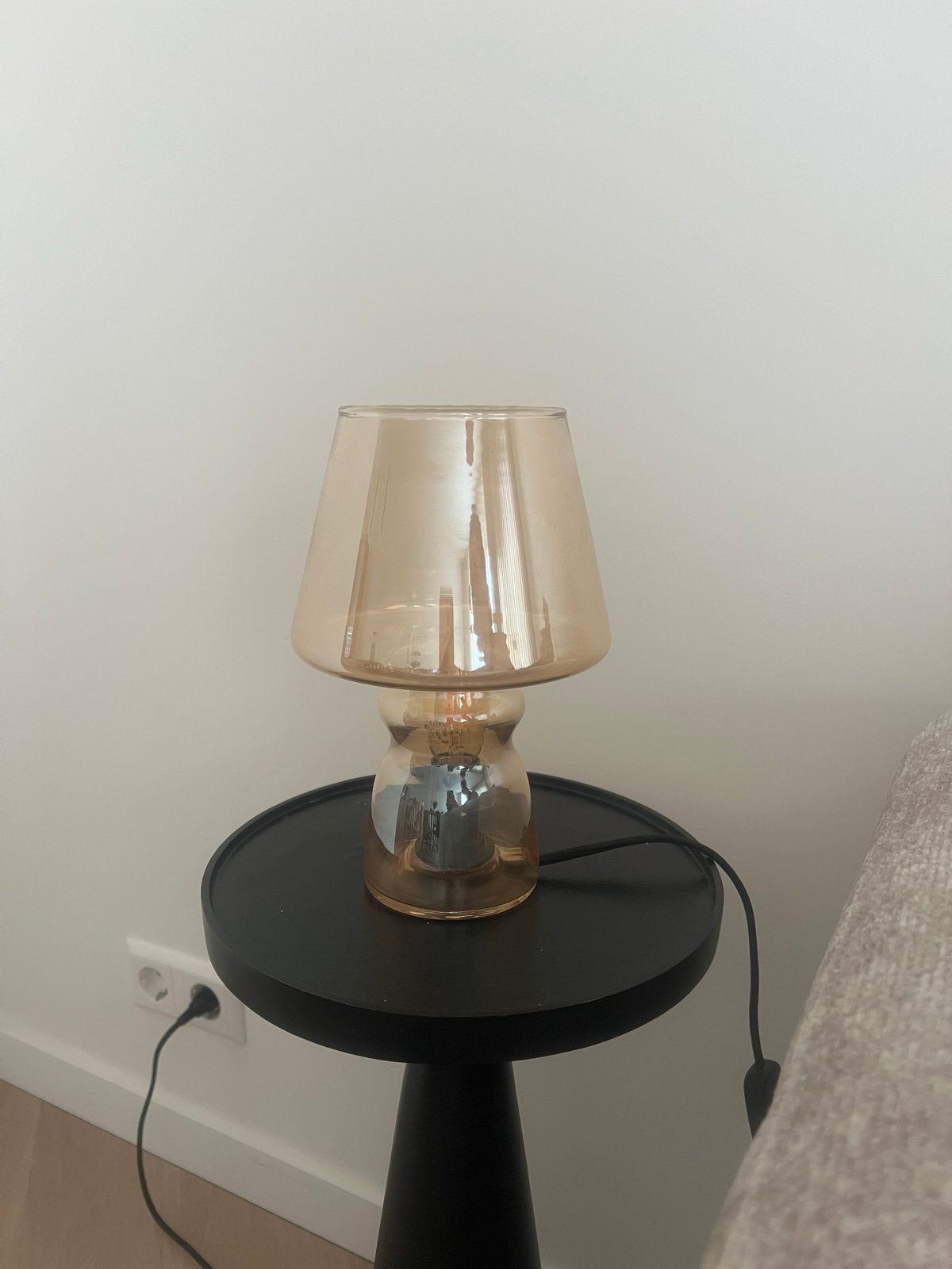 Leitmotiv classic tafellamp/sfeerlamp amber bruin glas, Ophalen, Overige merken, Bruin, Glas