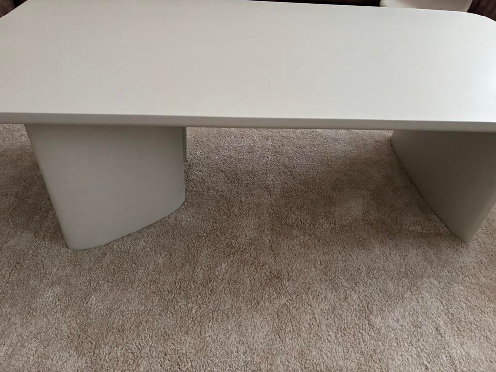 Off white Witte salontafel met afgeronde hoeken, Overige materialen, Gebruikt, 100 tot 150 cm, Minder dan 50 cm