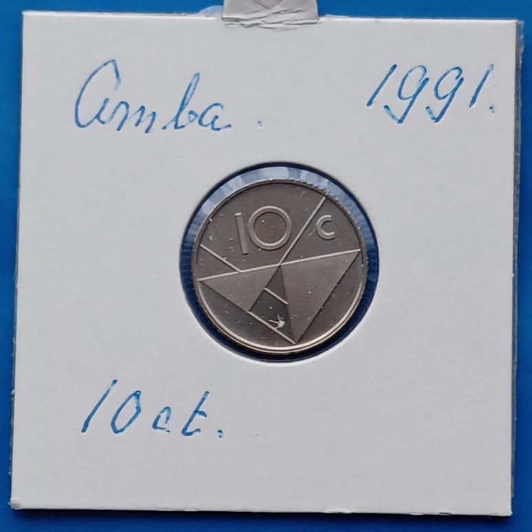 Aruba 10 cent 1991 - FDC, Postzegels en Munten, Munten | Nederland, Verzenden, Koningin Beatrix, 10 cent, Losse munt