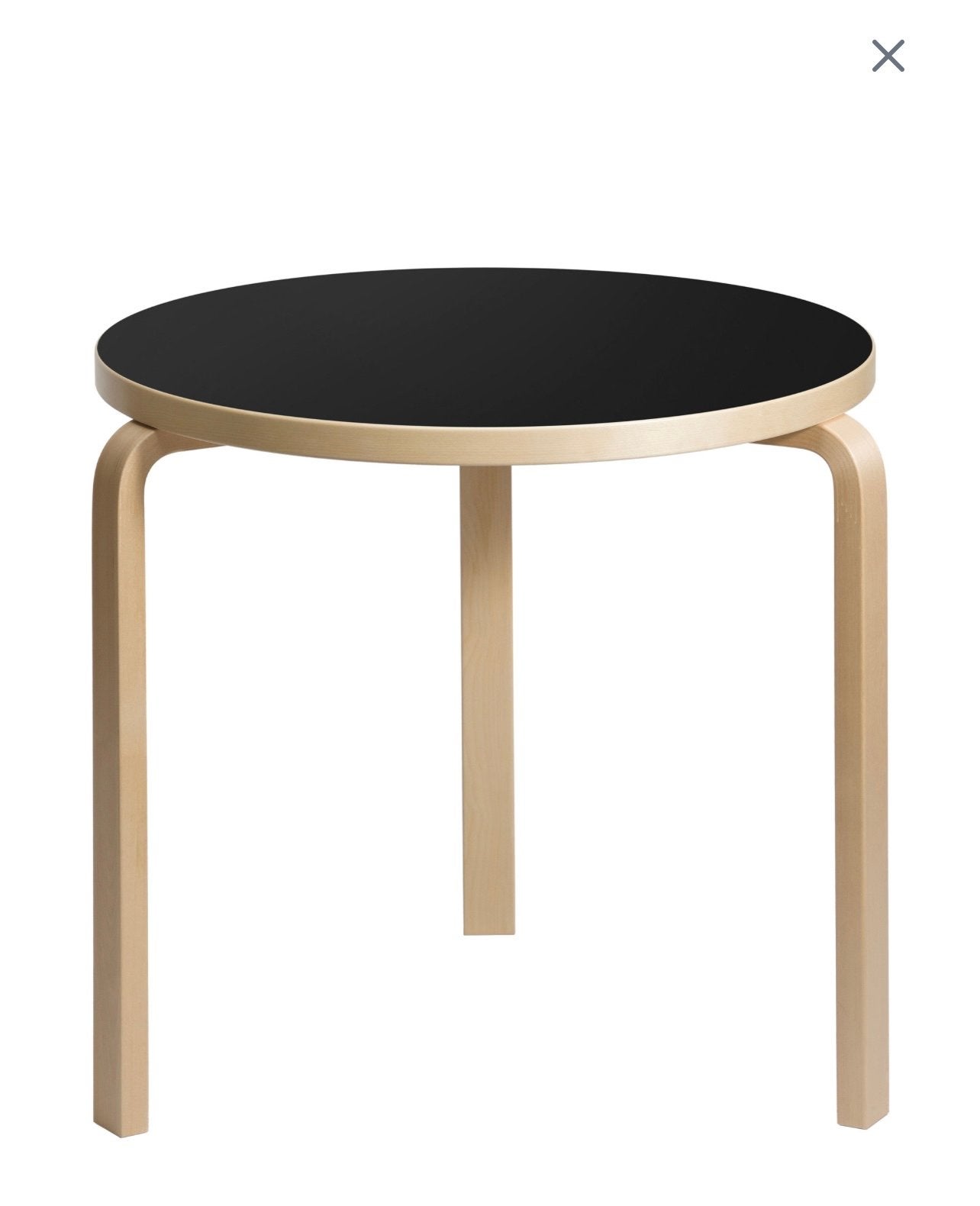 Artek Aalto 90B Tafelblad Zwart Linoleum Ø 75 cm, Ophalen, Overige materialen, Rond, 50 tot 100 cm