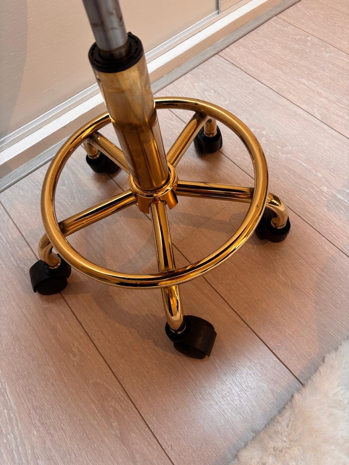 Salon kruk met rugleuning - Goud/Zwart, 1x gebruikt, Ophalen, Zo goed als nieuw, Overige materialen