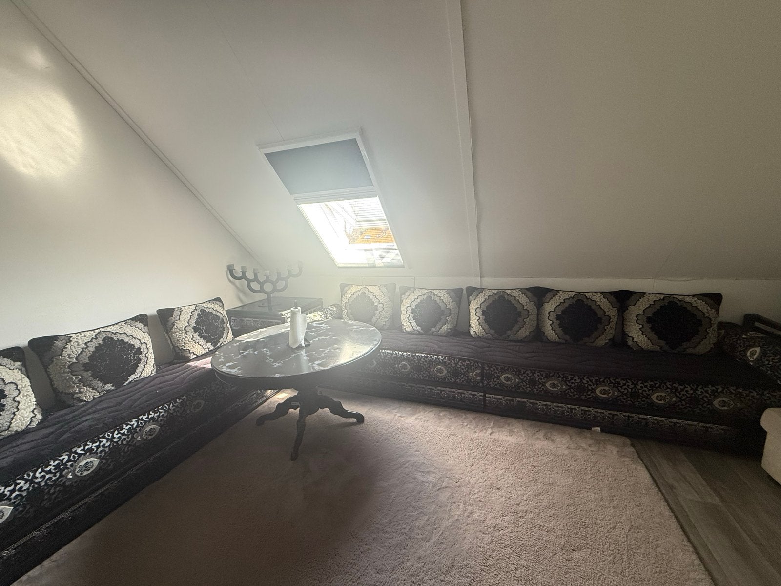 Mooie nette Marokkaanse banken met tafel en opbergbox, Ophalen, Gebruikt, Hoekbank, 300 cm of meer