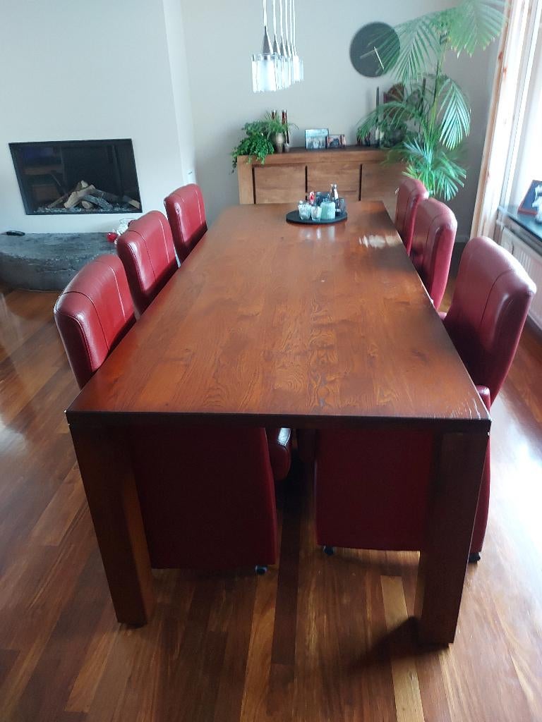 eiken tafel 240 x 100 cm, Ophalen, Gebruikt, 100 tot 150 cm, Eikenhout