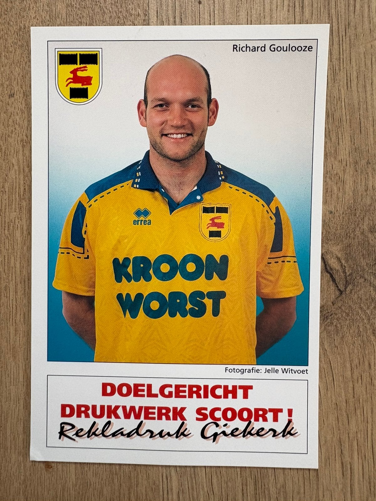 Fotokaart Richard Goulooze (Cambuur L)., Ophalen of Verzenden, Nieuw, Overige binnenlandse clubs, Spelerskaart
