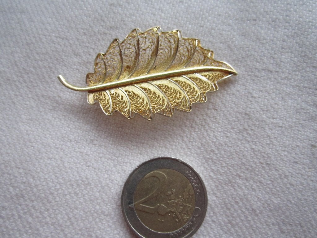 3.  Schitterende oude broche, vermeil, Ophalen, Zilver, Broche