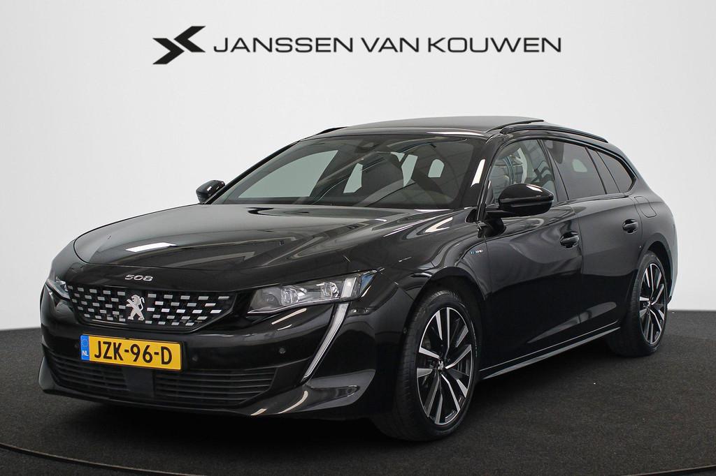 Peugeot 508 SW 1.6 Hybrid GT Line Panoramadak Night Vision E, Auto's, 745 kg, Gebruikt, 4 cilinders, Leder en Stof